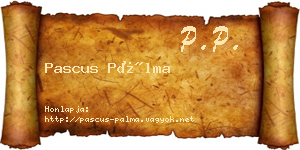 Pascus Pálma névjegykártya